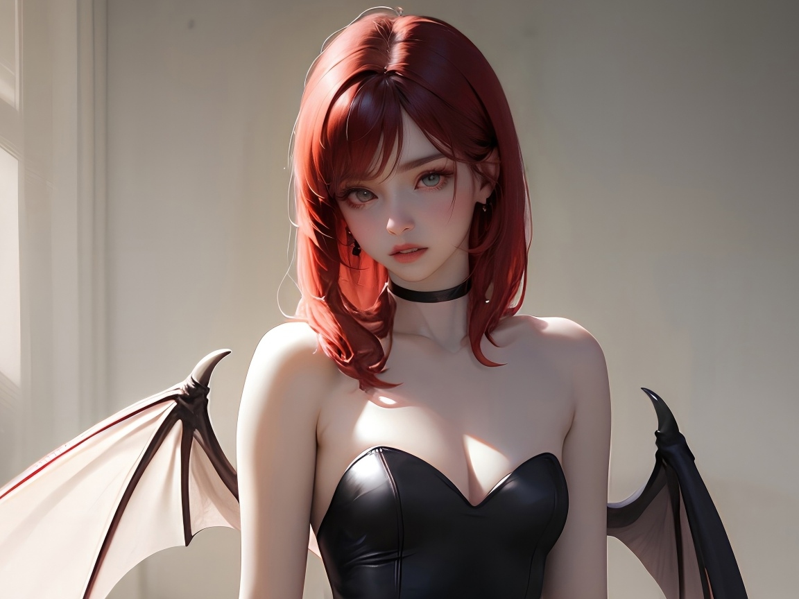 Девушка аниме с крыльями 