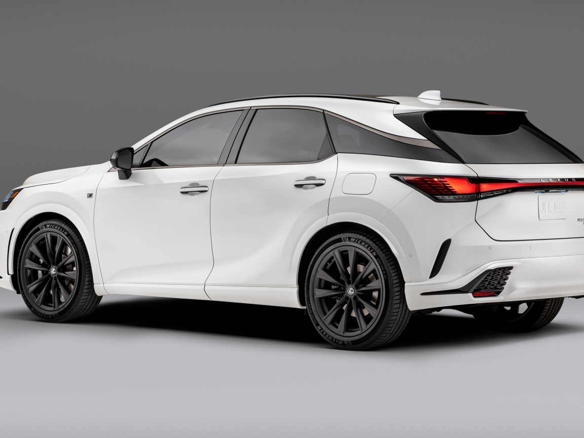 Белый внедорожник Lexus RX 500h F SPORT вид сзади