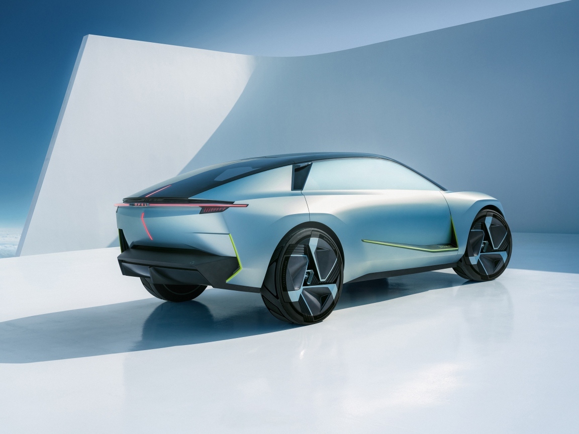 Вид сзади на автомобиль Opel Experimental 2023 года