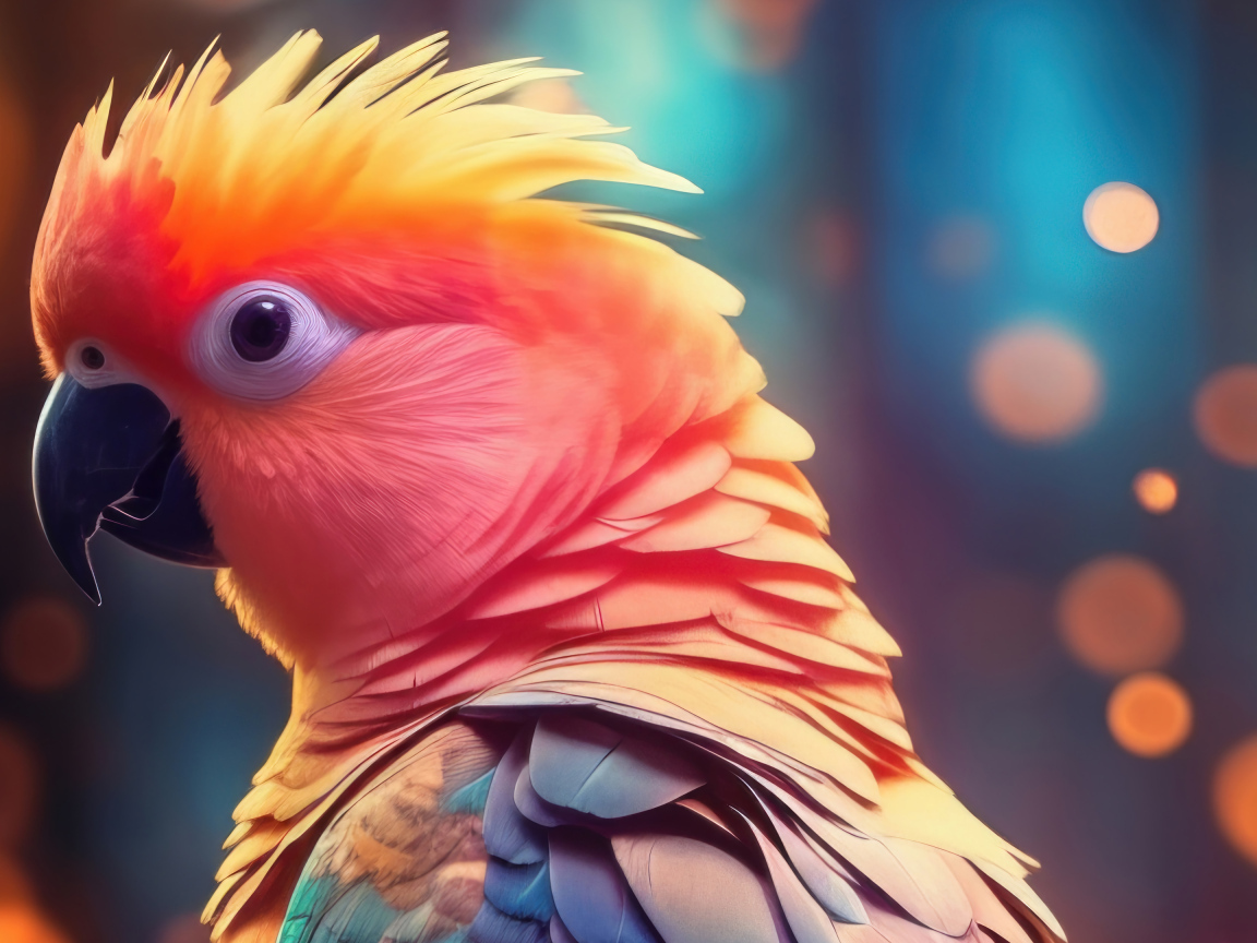 Голова красивого разноцветного попугая