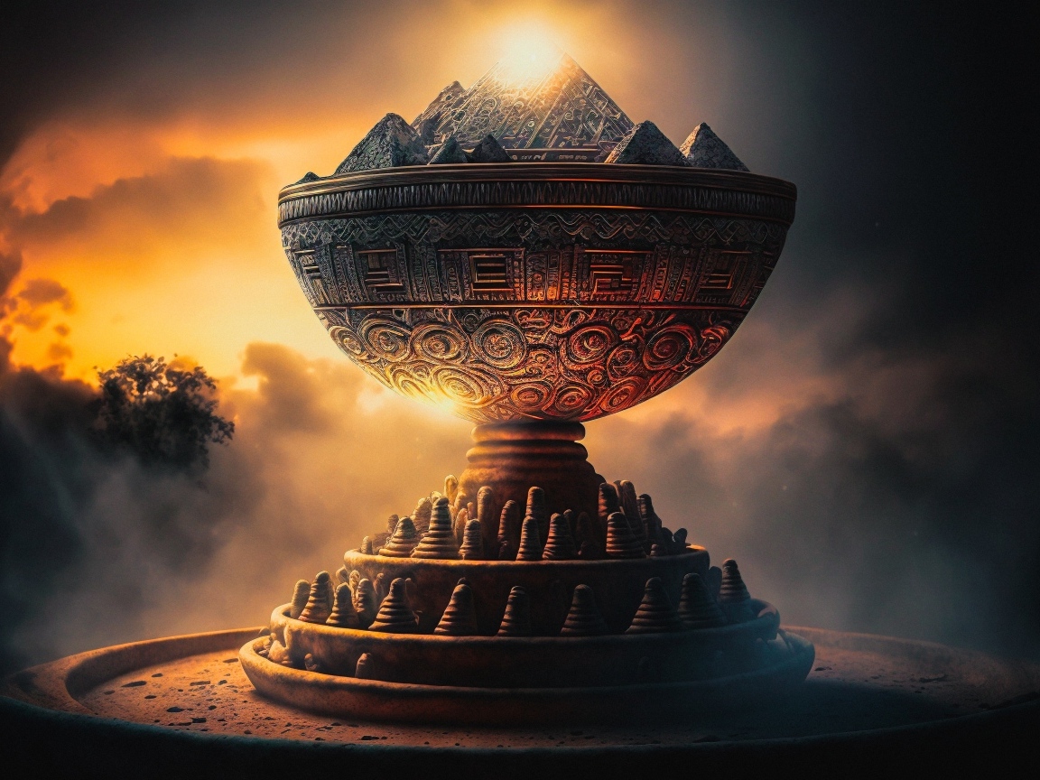 Большой фантастический кубок с пирамидами