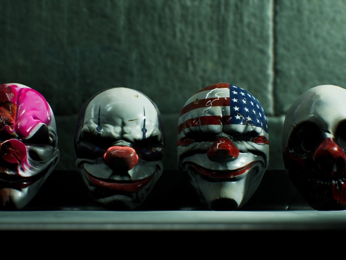 Masks from the computer game Payday 3