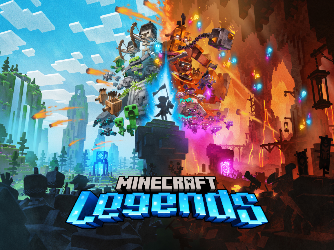 Постер новой компьютерной игры Minecraft Legends  2023