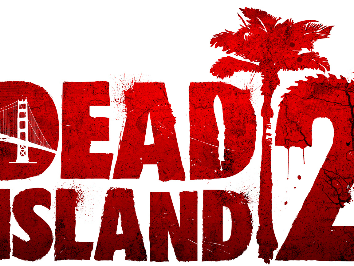 Постер на белом фоне Dead Island 2, 2023 года