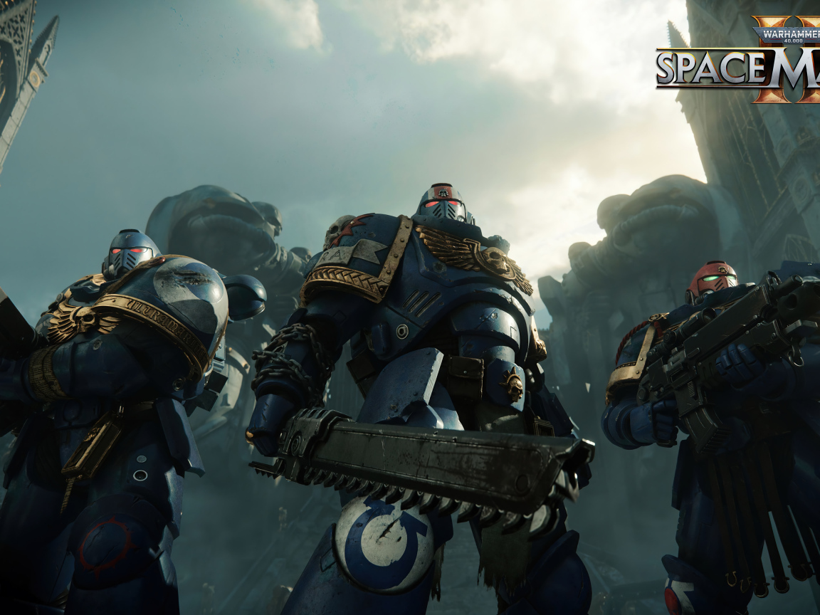 Солдаты из компьютерной игры Warhammer 40,000: Space Marine 2
