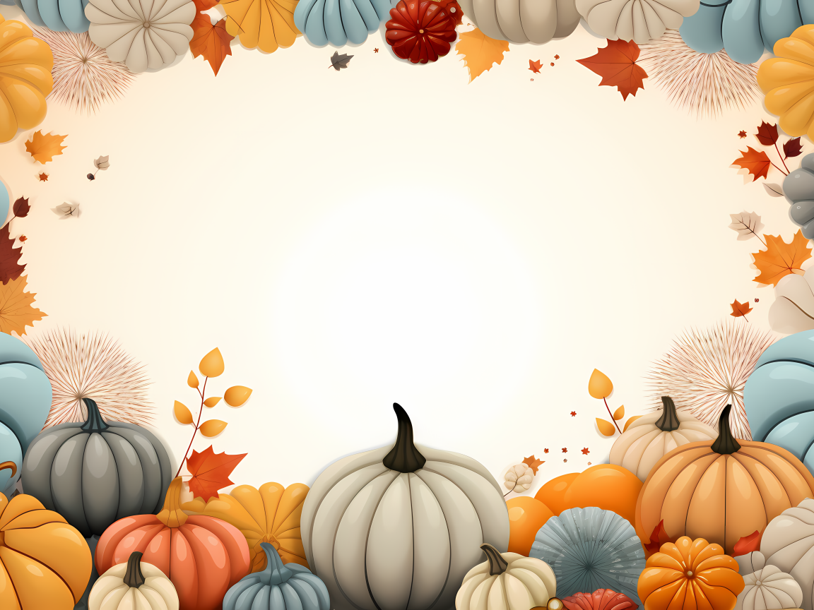 Белый фон с тыквами на Хэллоуин