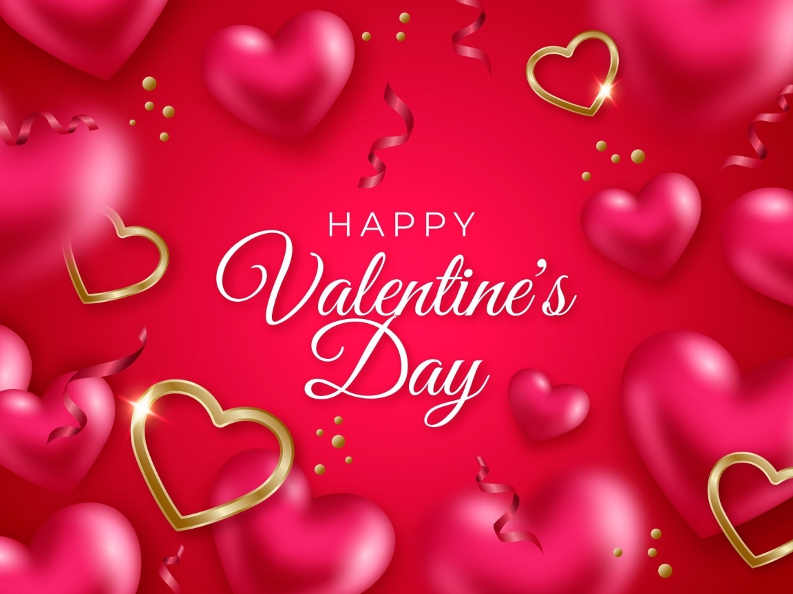 Красивая розовая открытка на День Святого Валентина