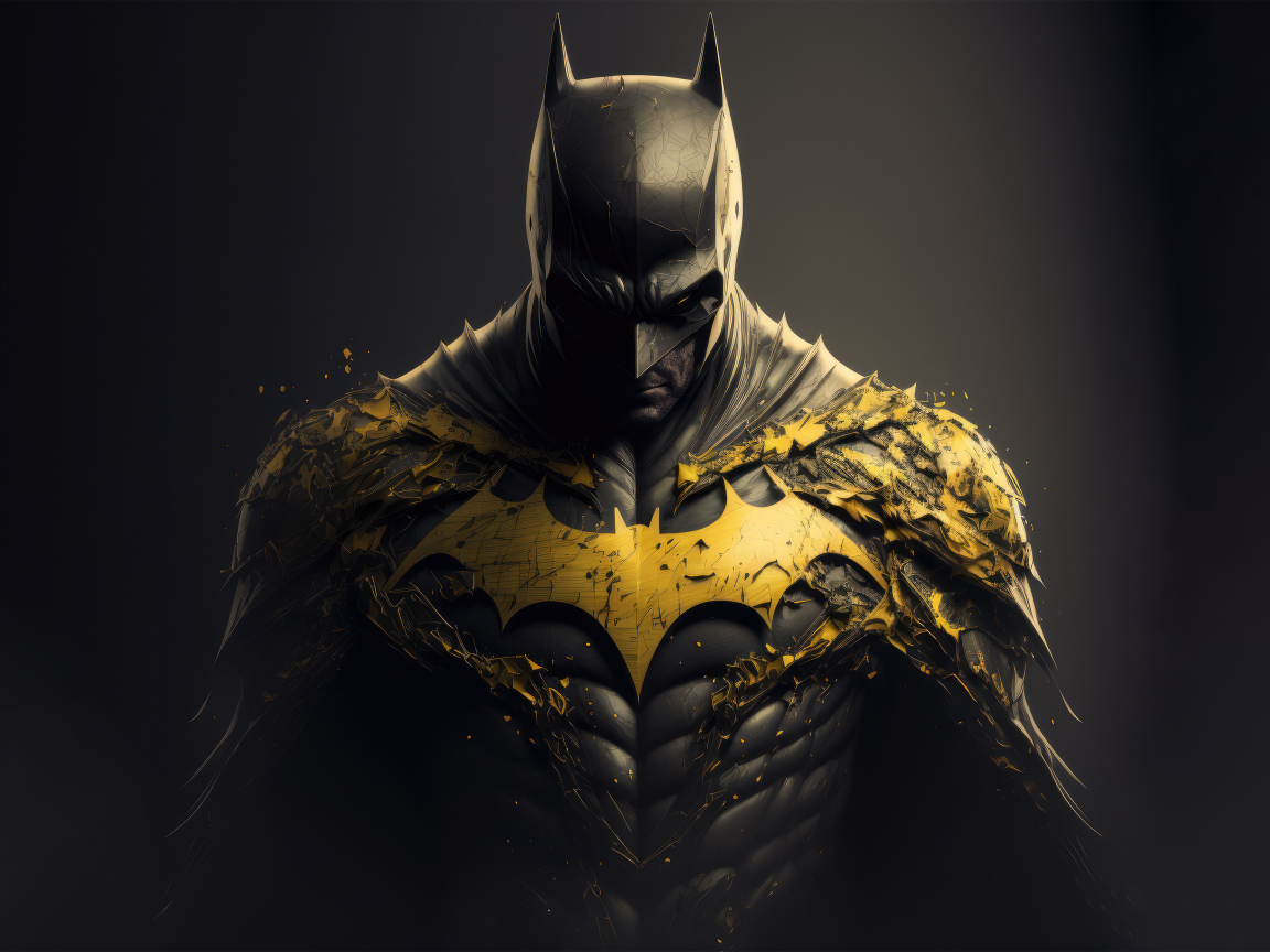 Бэтмен с золотым рисунком на груди