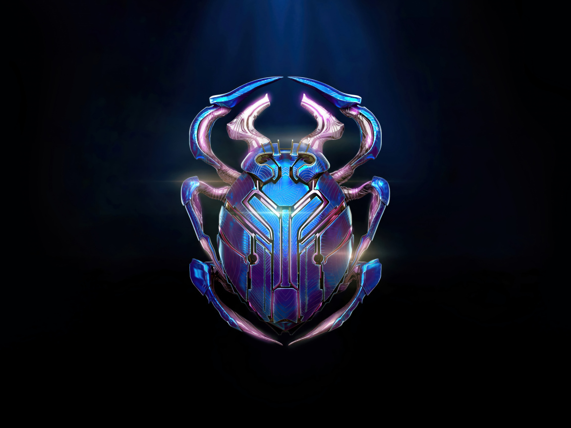 Логотип нового фильма Синий Жук на черном фоне