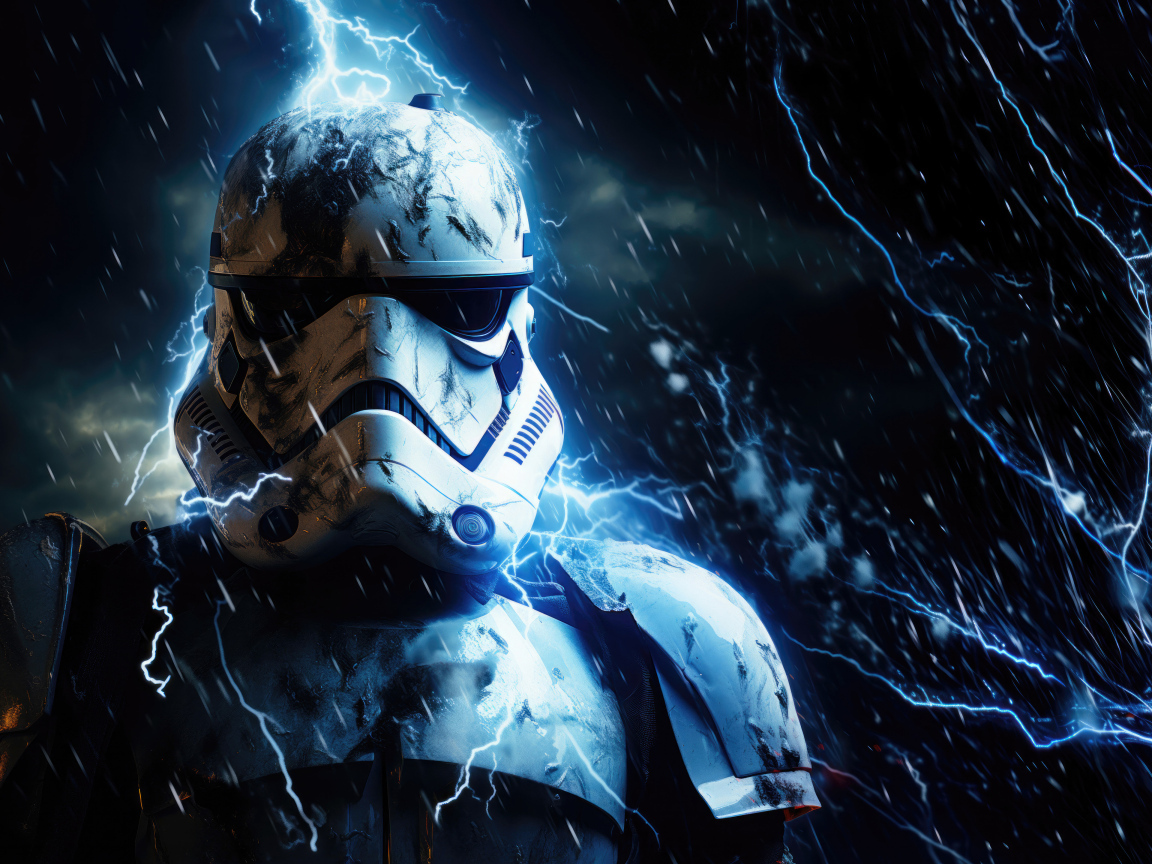 Имперский штурмовик в разрядах молнии