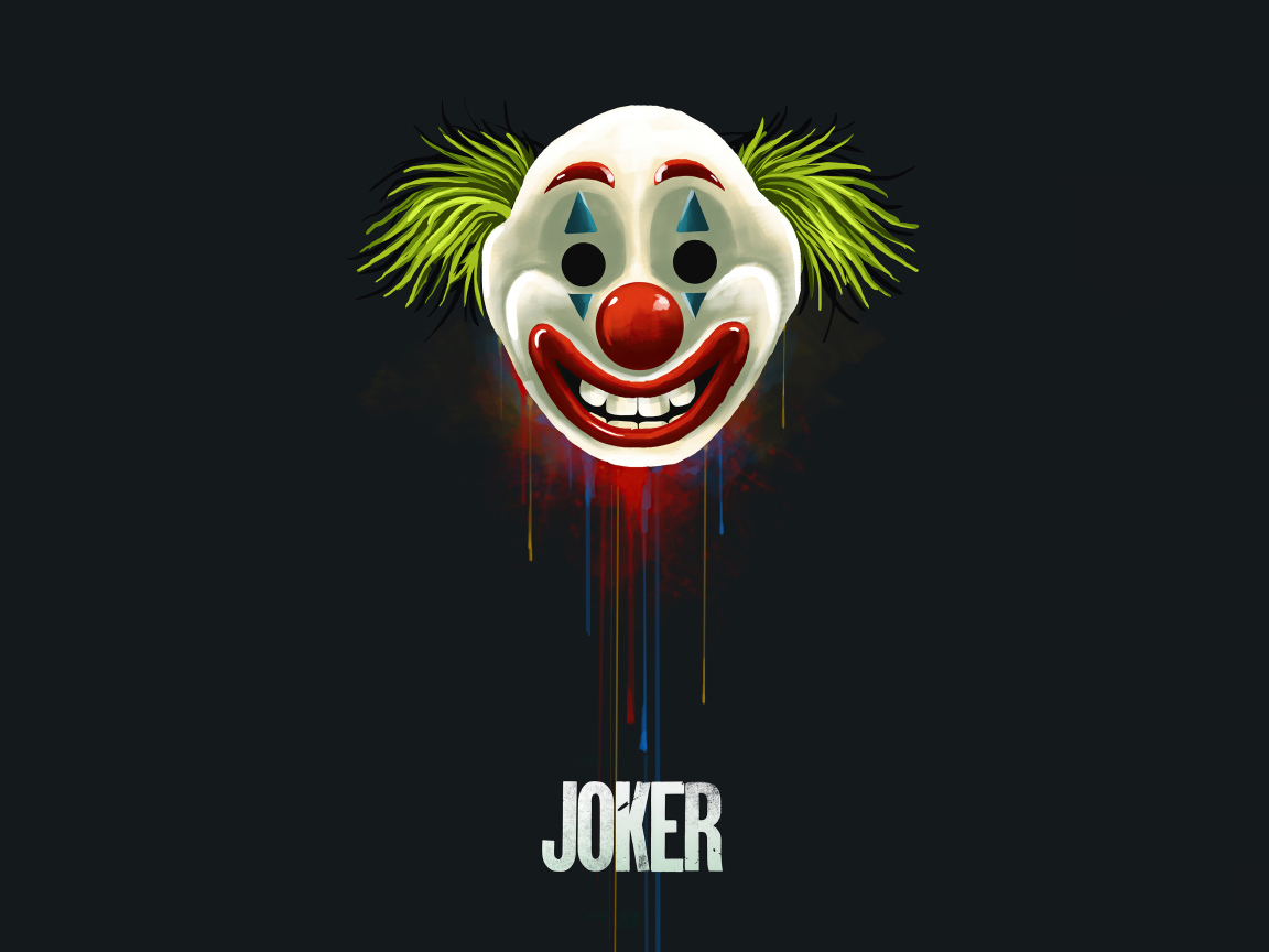Маска Джокера на черном фоне
