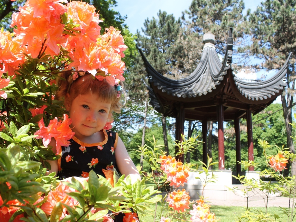 Маленькая девочка в цветах