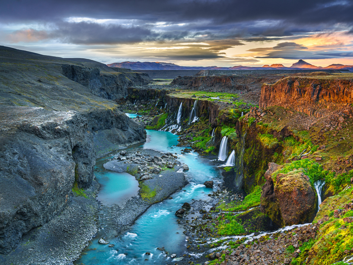 Живописный каньон Sigöldugljufur, Исландия