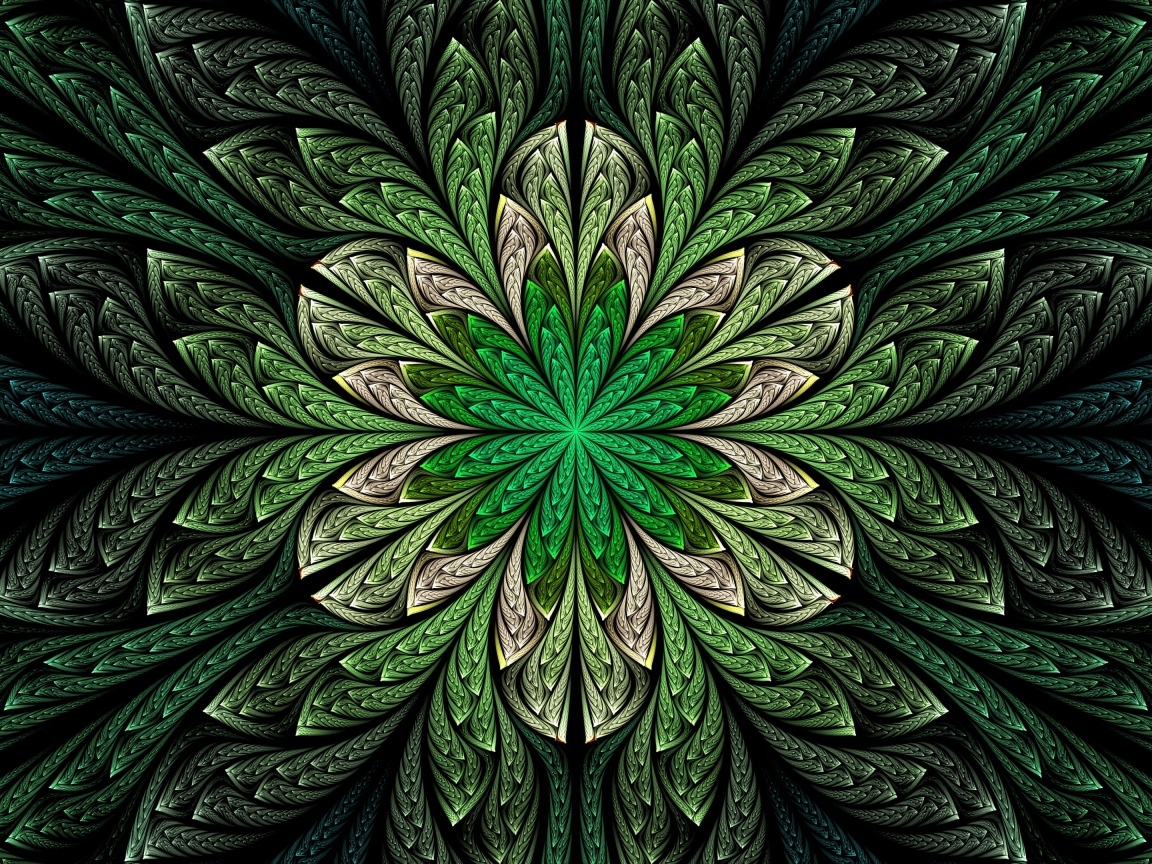 Абстрактный зеленый волнистый цветок 