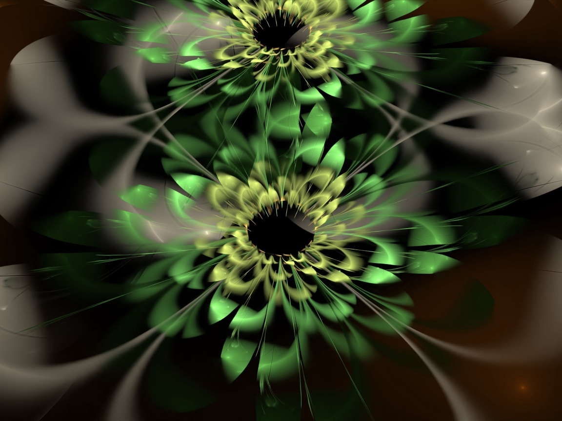 Цветочный зеленый абстрактный узор  