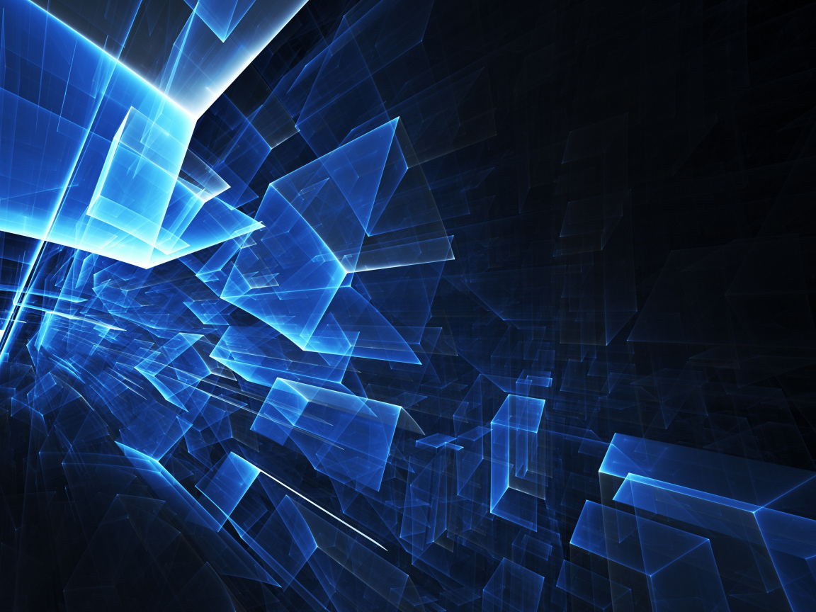 Неоновые геометрические фигуры на черном фоне