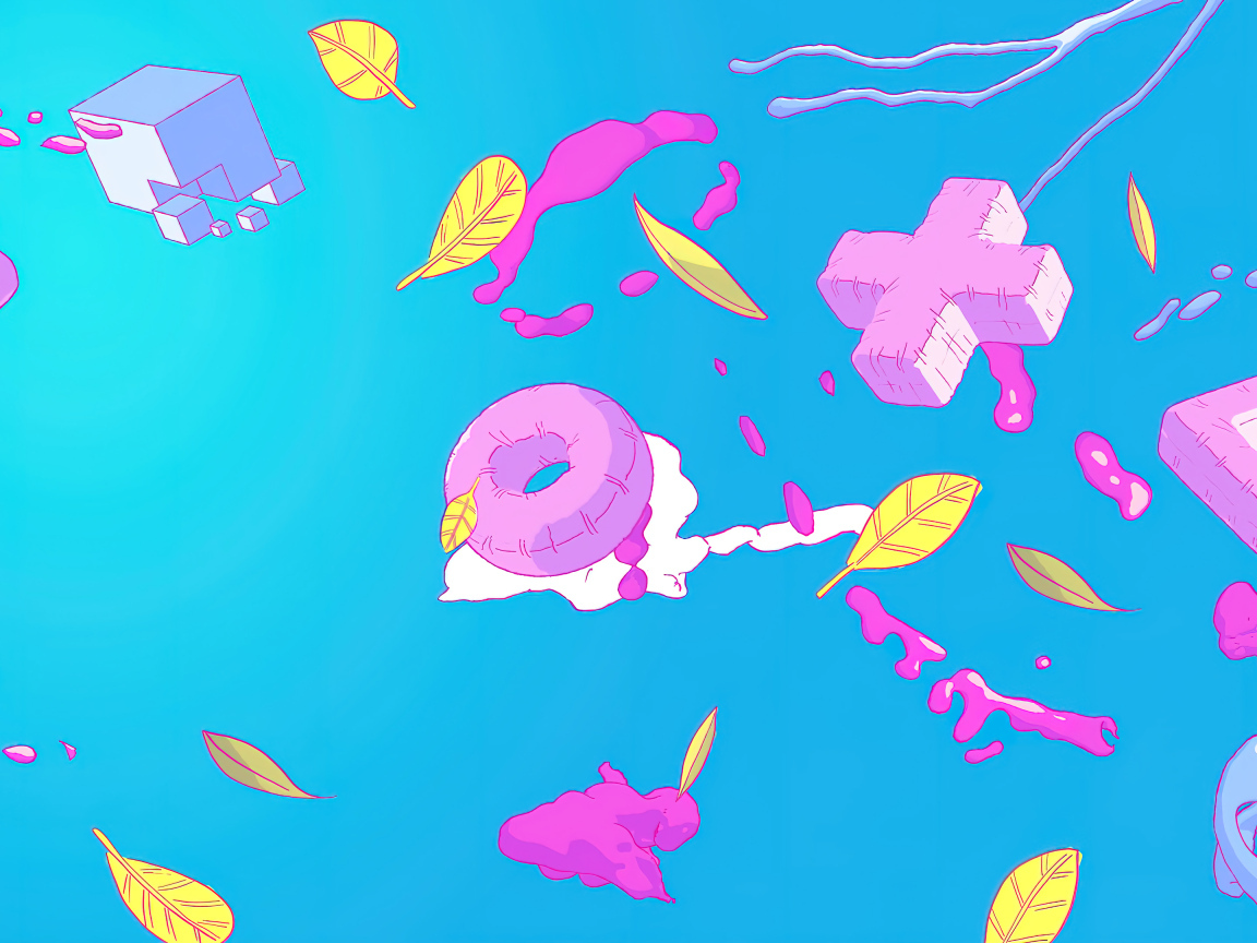 Розовые фигурные значки playstation на голубом фоне