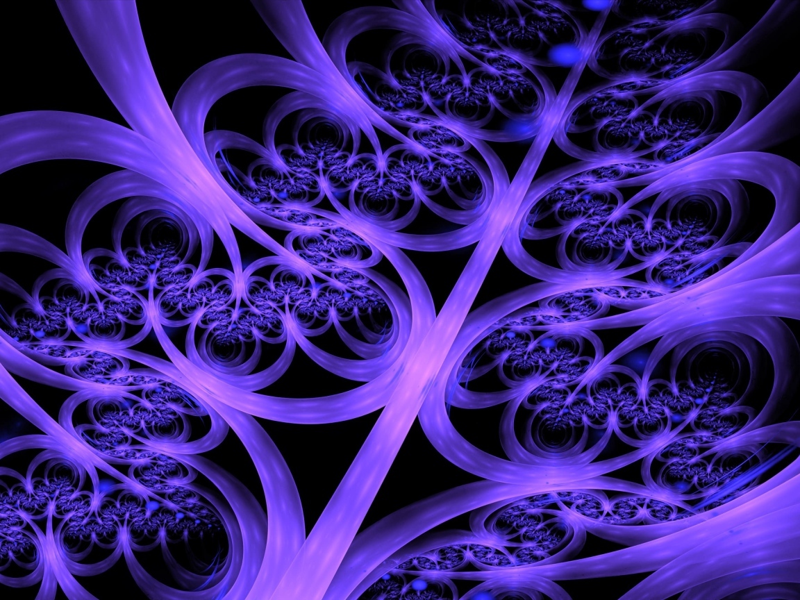 Закрученные фиолетовые фигуры 3д графика