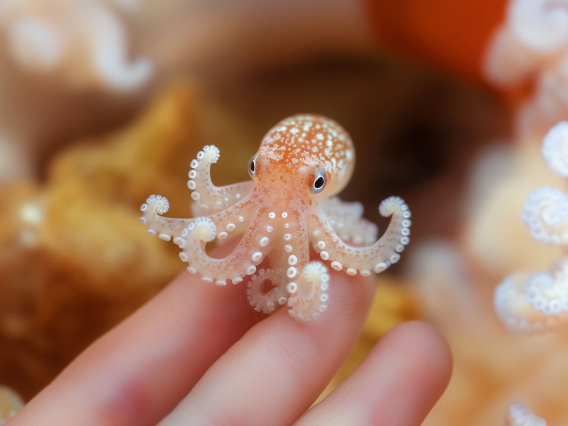 Маленький осьминог на руке