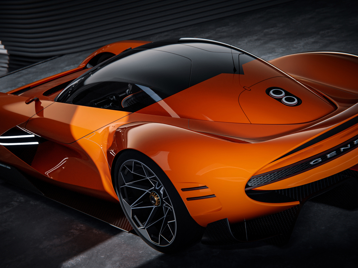 Быстрый автомобиль Genesis X Gran Berlinetta вид сзади