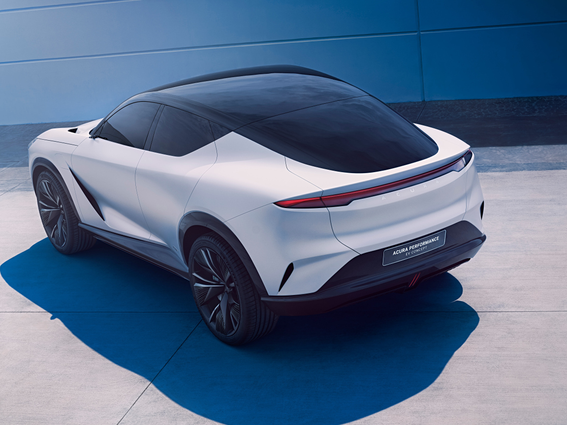 Вид сзади на автомобиль Acura Performance EV Concept 2024 года