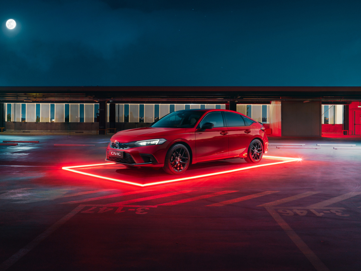 Красный электрокар Honda Civic