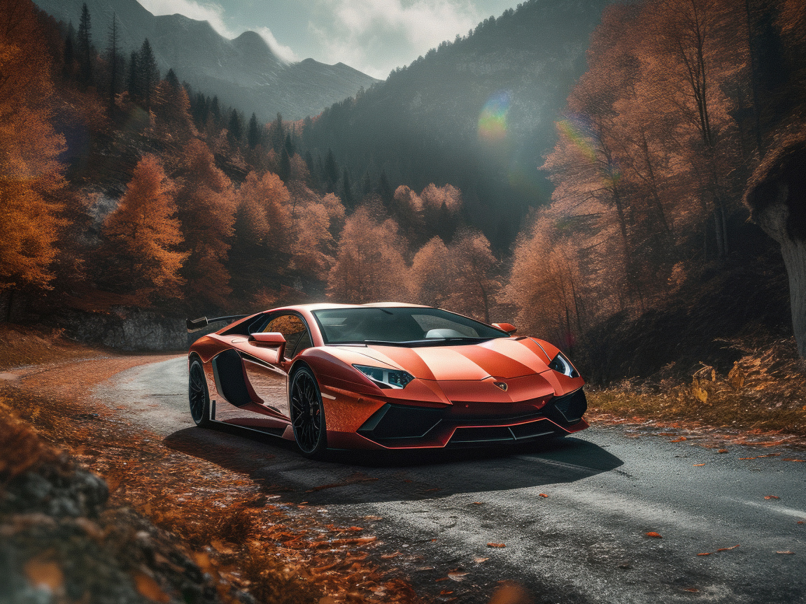 Автомобиль Lamborghini Aventador Autumn