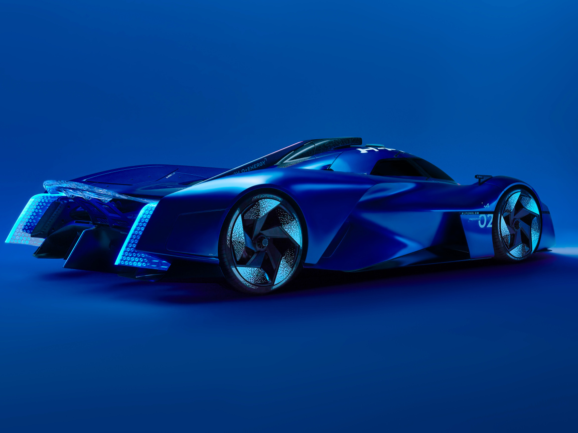 Синий автомобиль Alpine Alpenglow Hy4 2024 года