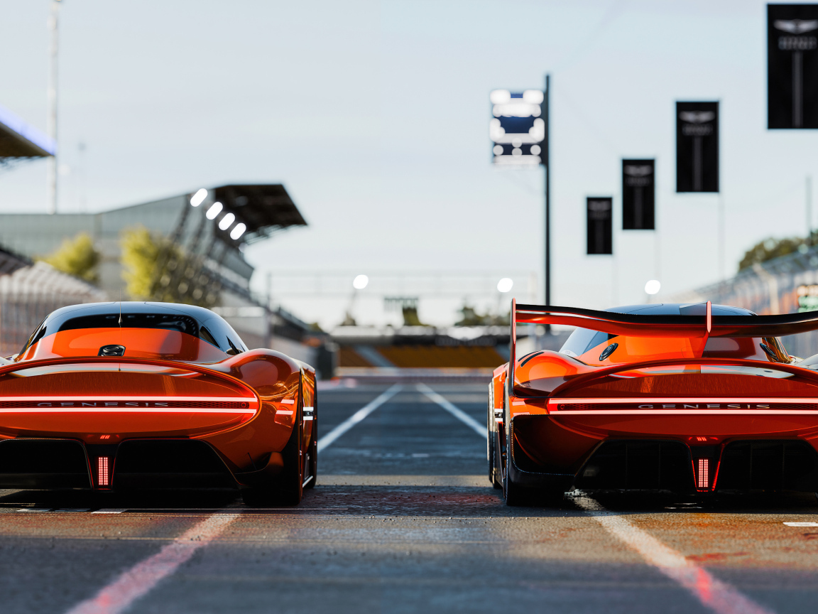 Два спортивных автомобиля Genesis X Gran Racer VGT Concept 2024 года