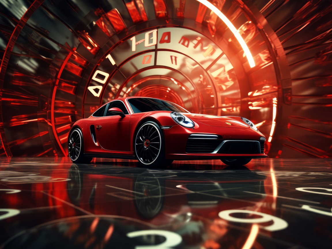 Красный автомобиль Porsche GT3 RS