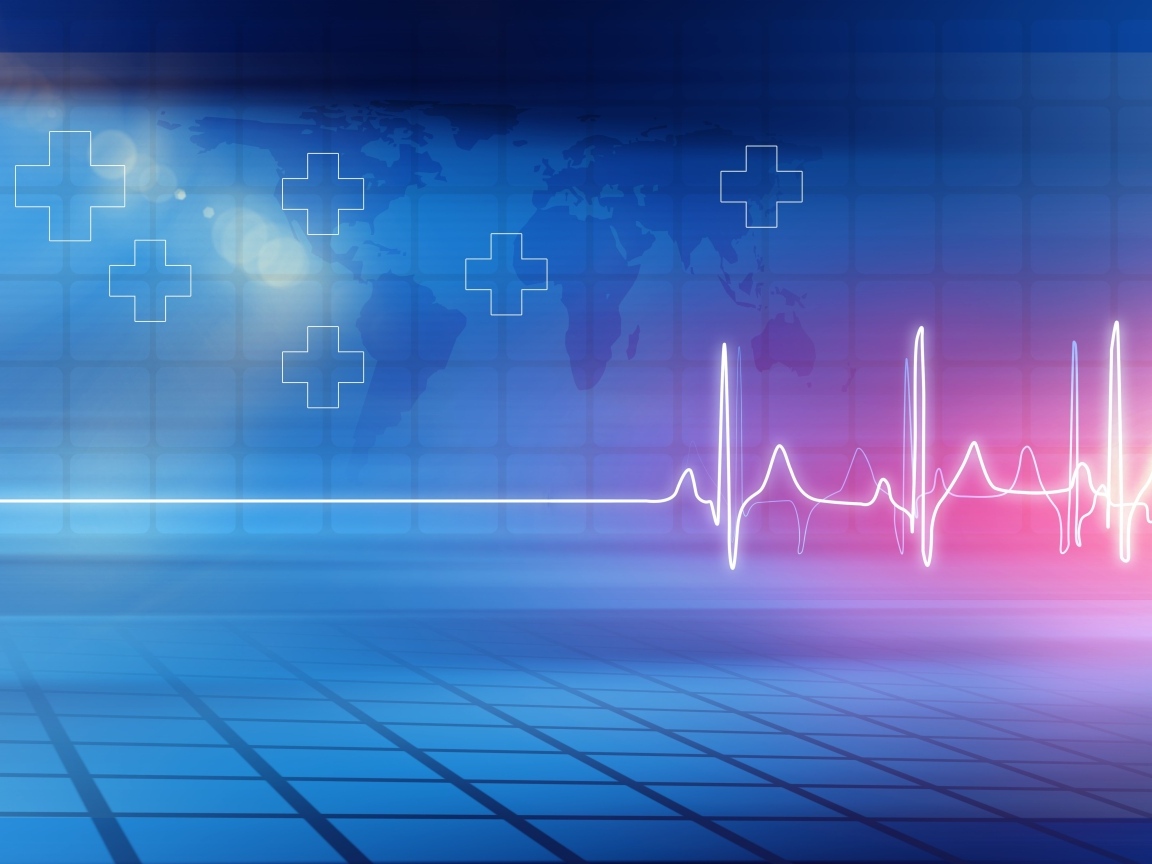 Кардиограмма с крестами на фоне квадратов