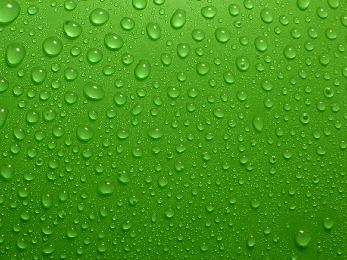 Капли воды на зеленом фоне
