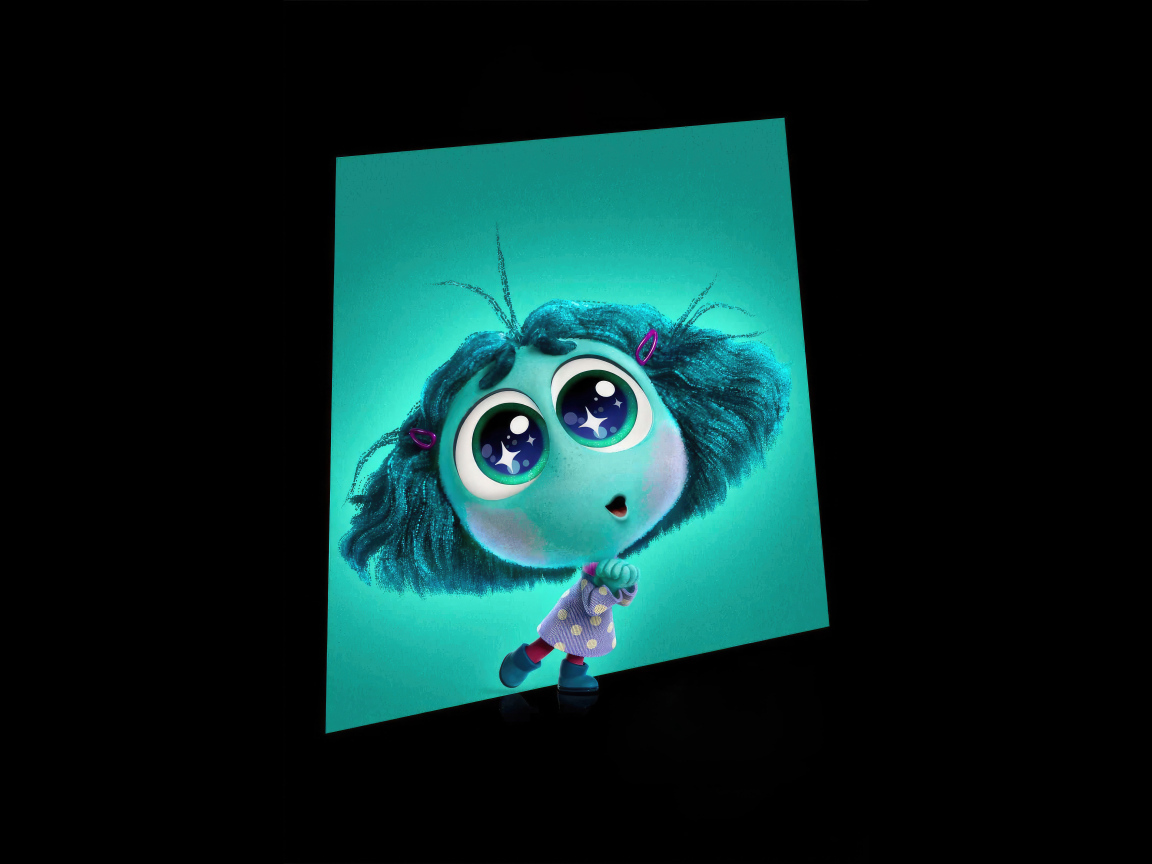 Персонаж Зависть нового мультфильма Головоломка 2 на черном фоне, 2024