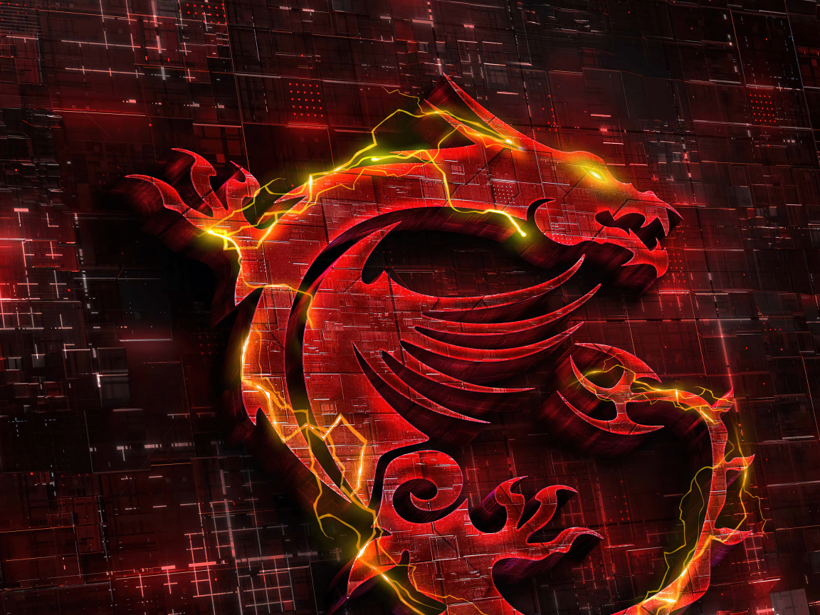 Красный логотип msi крупным планом