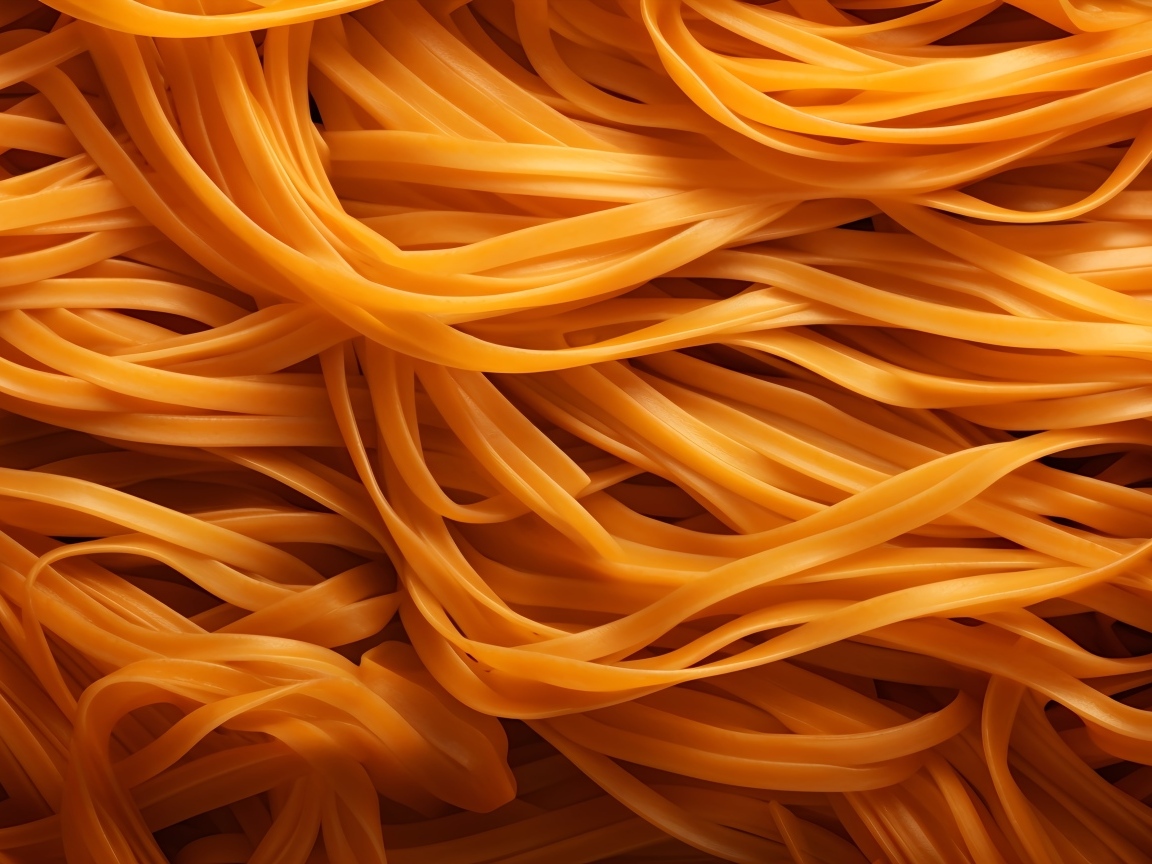 Оранжевые спагетти крупным планом