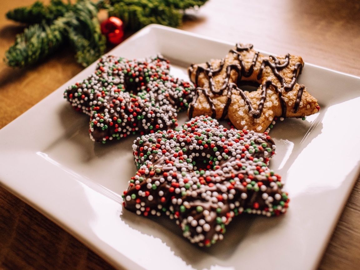 Рождественское печенье в форме звезды