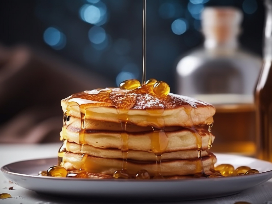 Вкусные оладьи с медом и сахарной пудрой