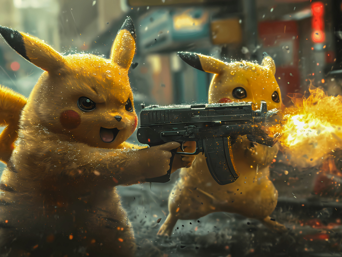 Покемоны Пикачу с автоматами