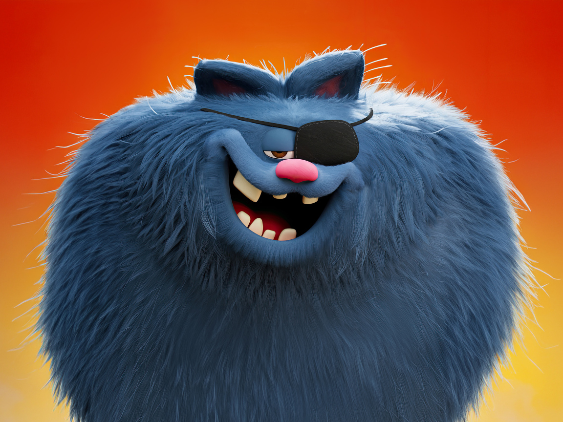 Пушистый серый кот персонаж фильма Гарфилд в кино, 2024