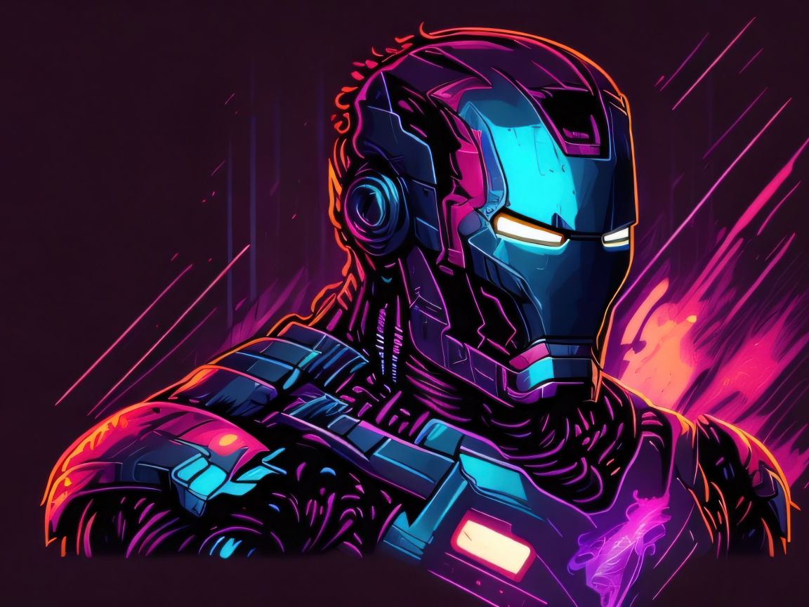 Железный человек на черном фоне