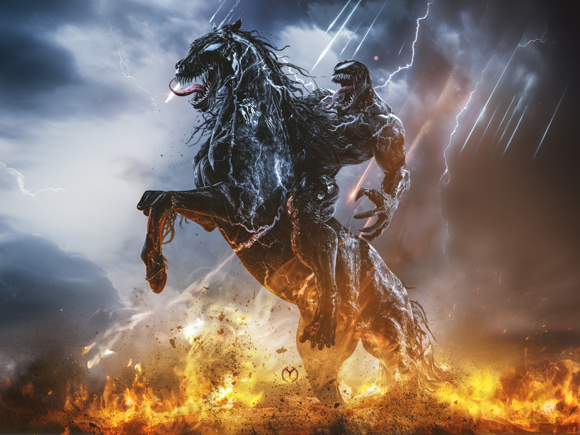 Монстр на черном коне в фильме Веном: Последний танец, 2024