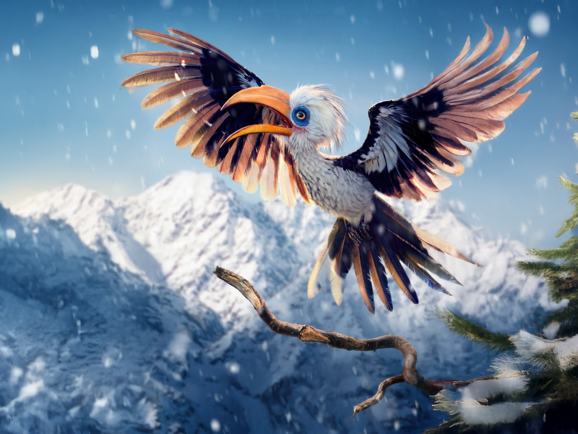 Птица носорог Зазу персонаж фильма Муфаса: Король Лев