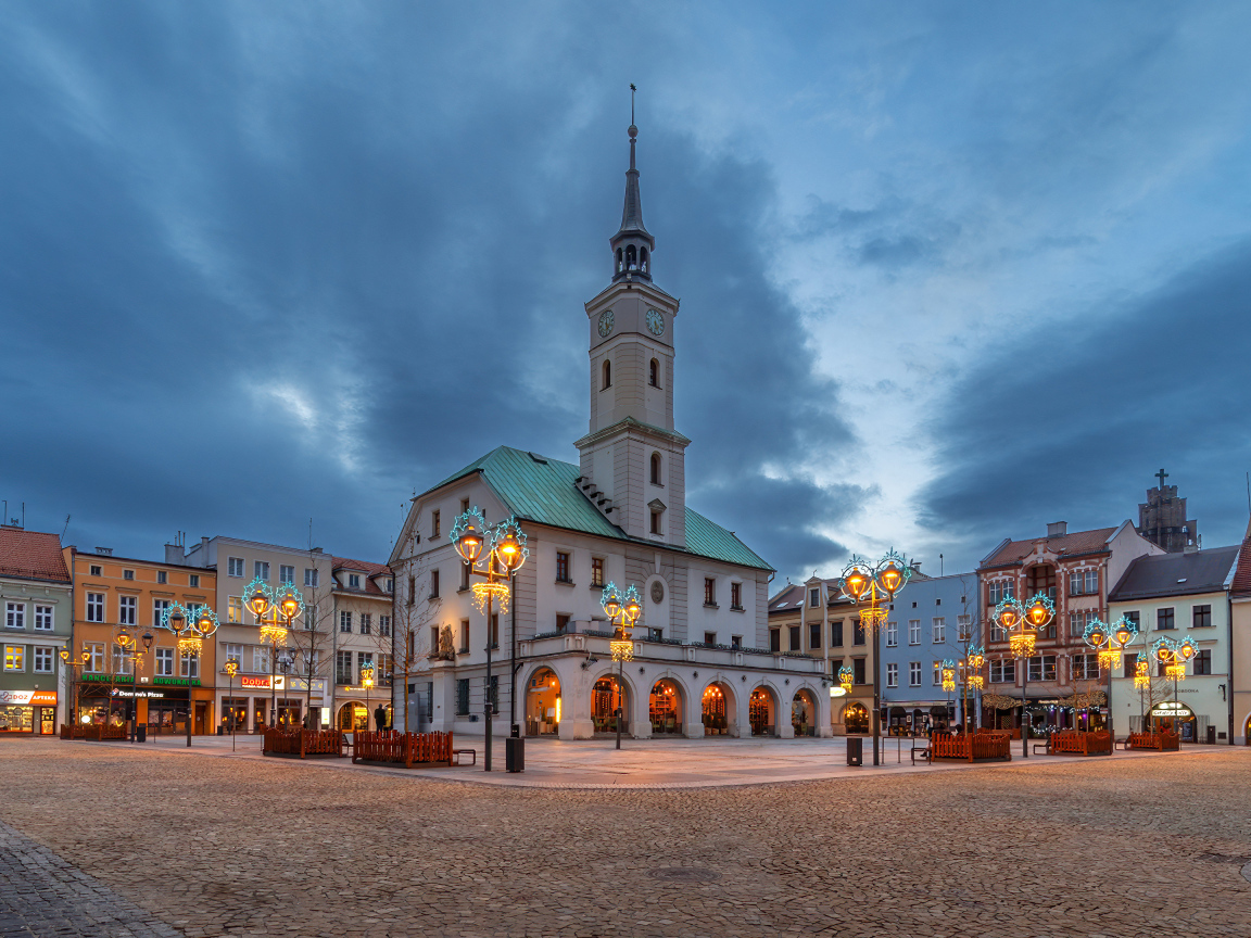 Дома на городской площади города Гливице, Польша