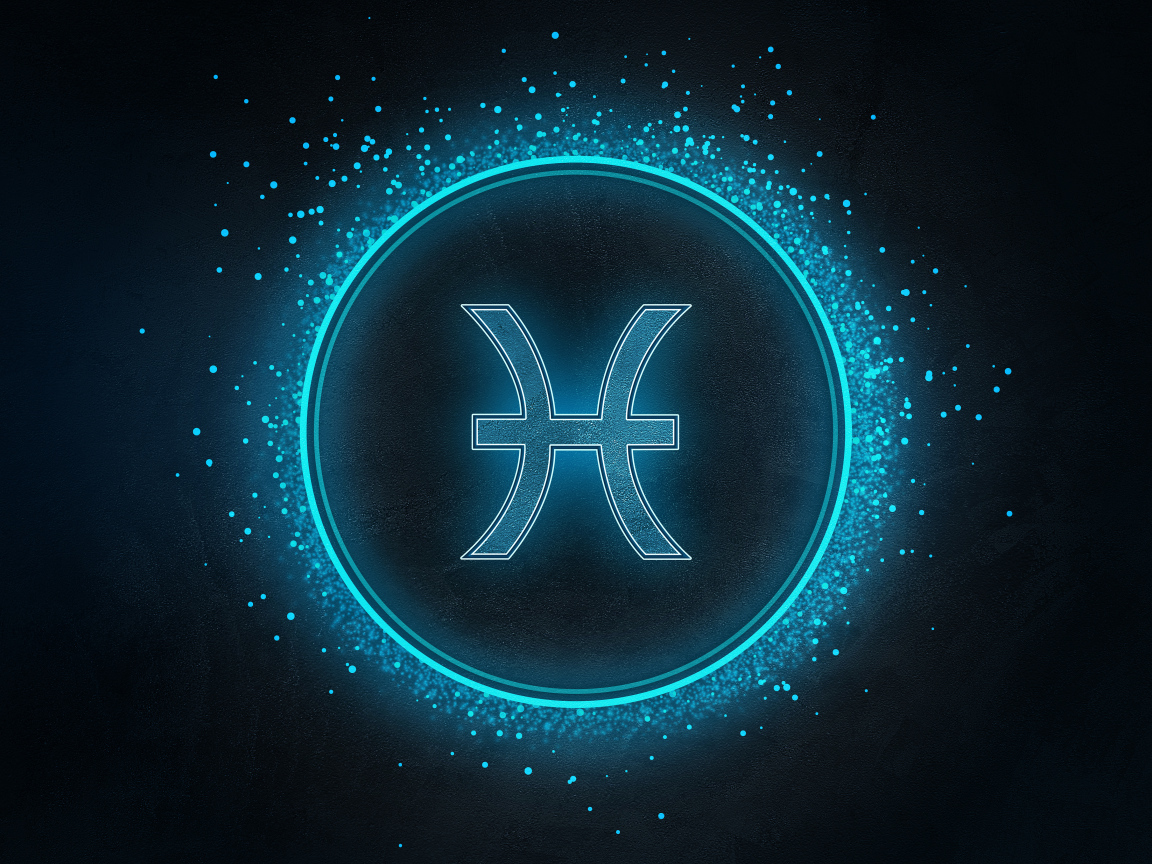 Синий яркий знак рыбы