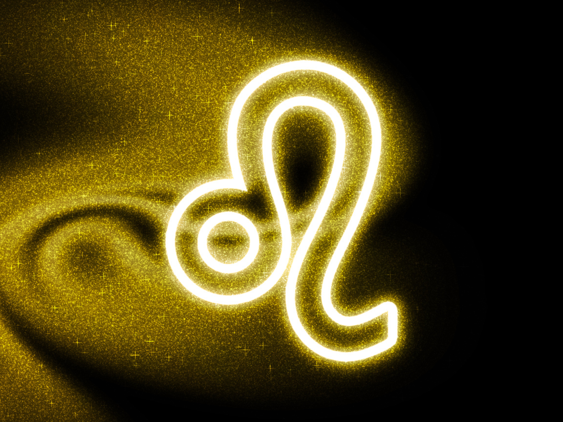 Золотистая пыль со знаком зодиака лев на черном фоне