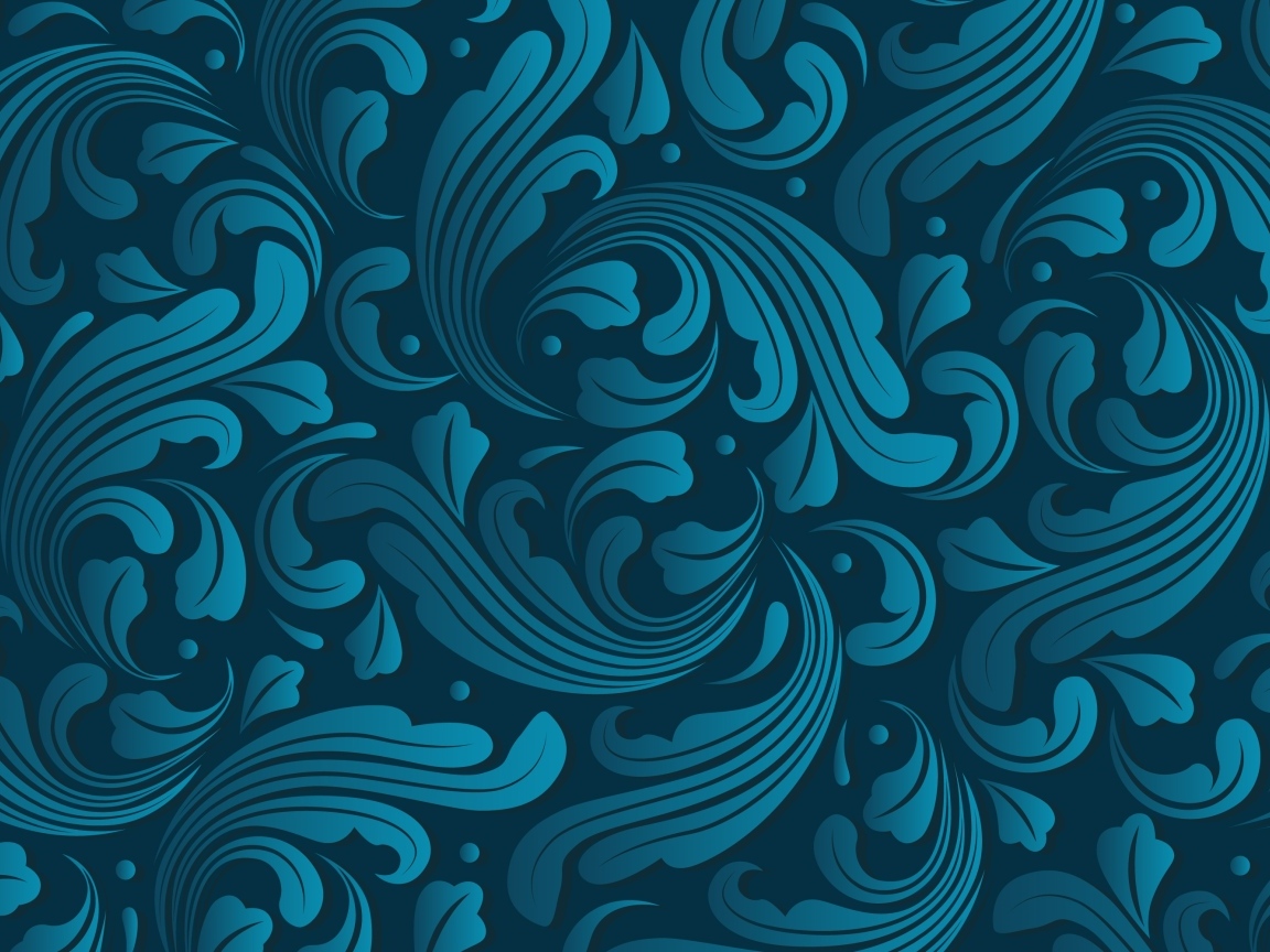 Голубой орнамент в виде листьев для фона