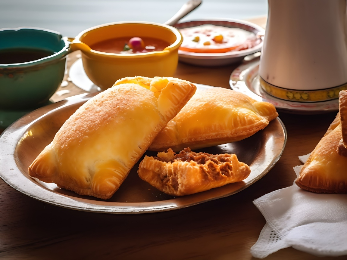 Пирожки с начинкой на тарелке 