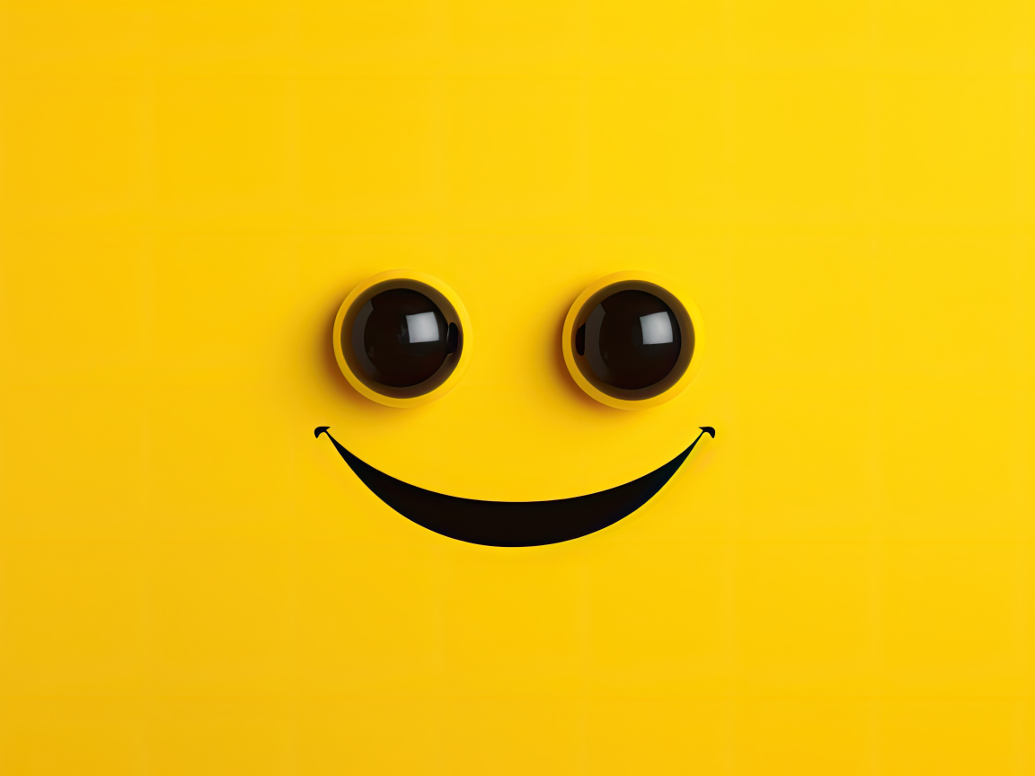 Глаза и улыбка на желтом фоне 3д графика