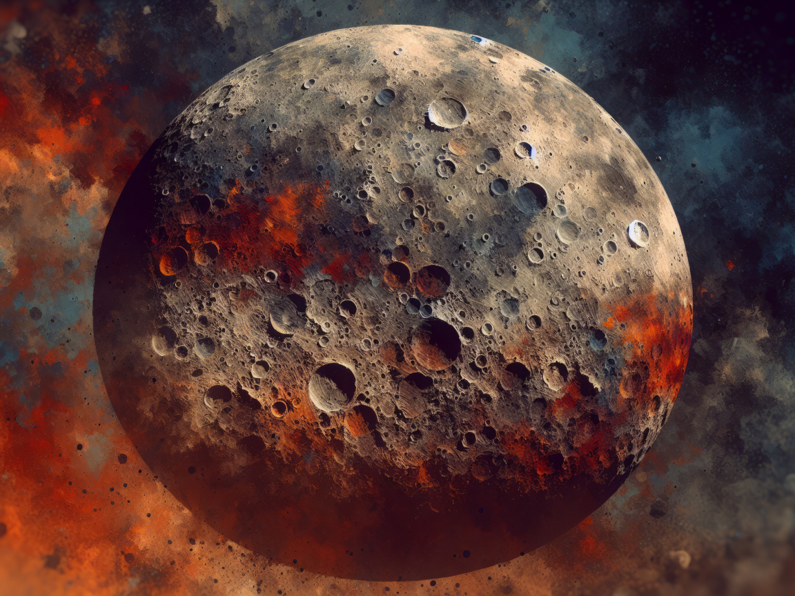 Кратеры на луне в космосе