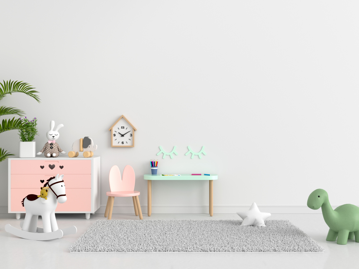 Интерьер детской комнаты с игрушками